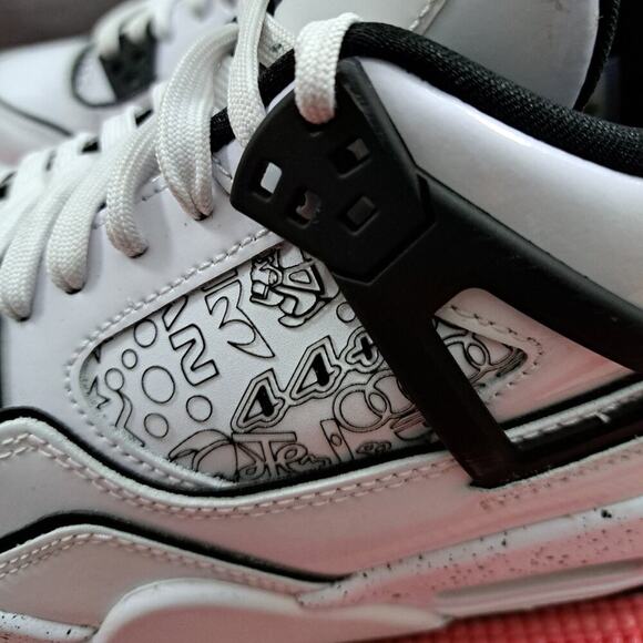 Size 6.5Y - Nike Air Jordan 4 Retro (GS) 'DIY' Youth Shoes DC4101-100 - Picture 12 of 14